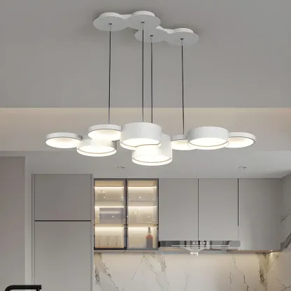 6/8-Light Modern White LED Pendant Light for Kitchen Image - 1