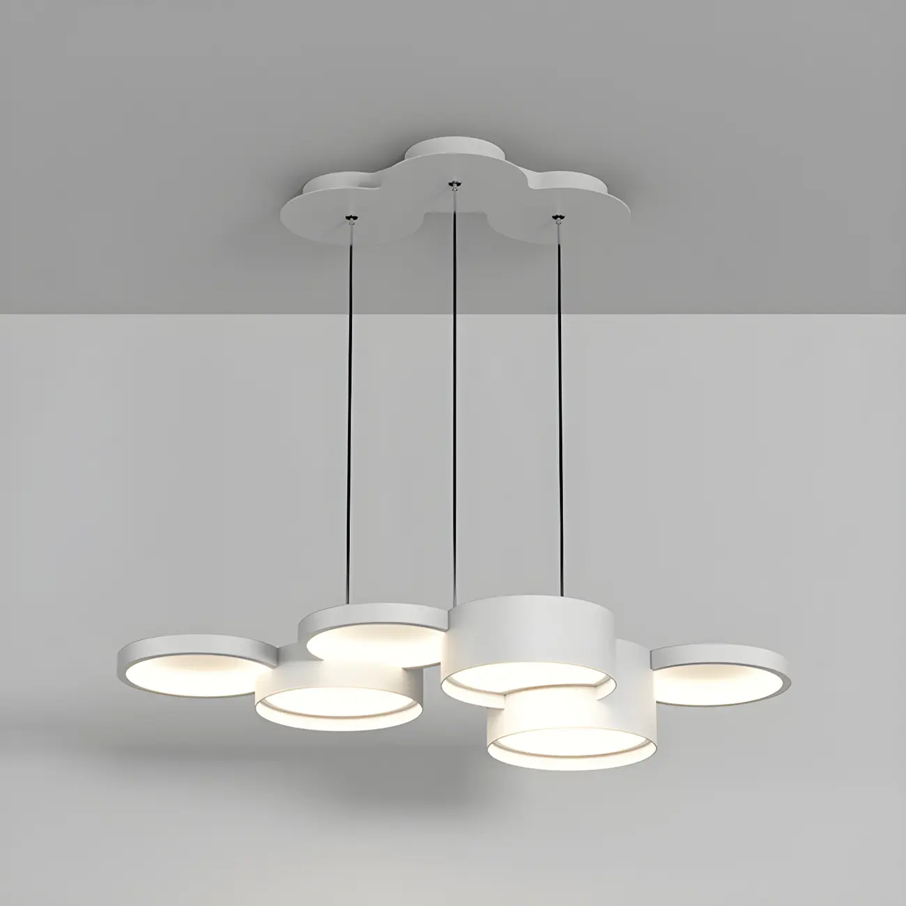 6/8-Light Modern White LED Pendant Light for Kitchen Image - 4 | homeyfad