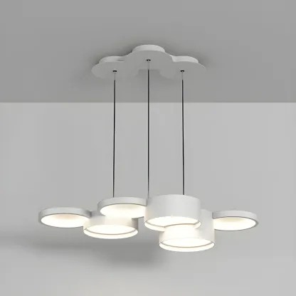 6/8-Light Modern White LED Pendant Light for Kitchen Image - 4