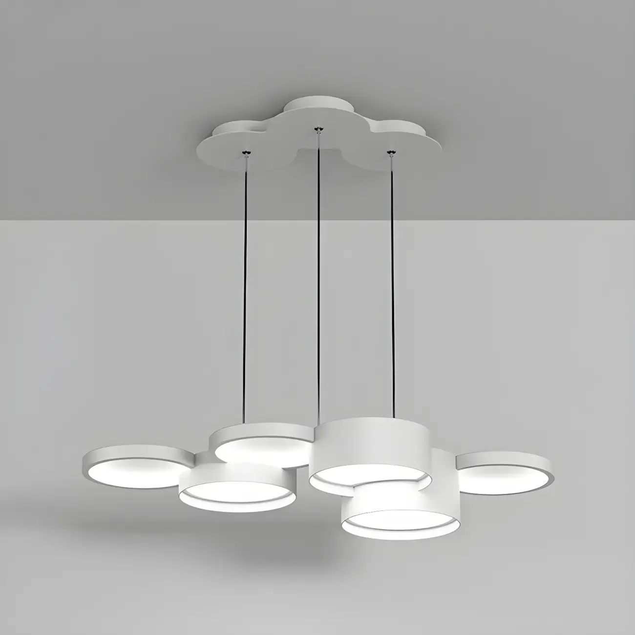 6/8-Light Modern White LED Pendant Light for Kitchen Image - 5