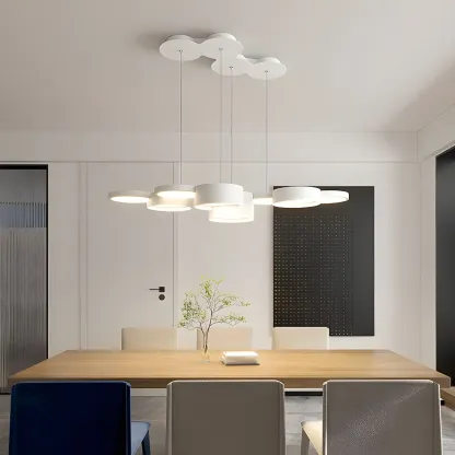 6/8-Light Modern White LED Pendant Light for Kitchen Image - 3