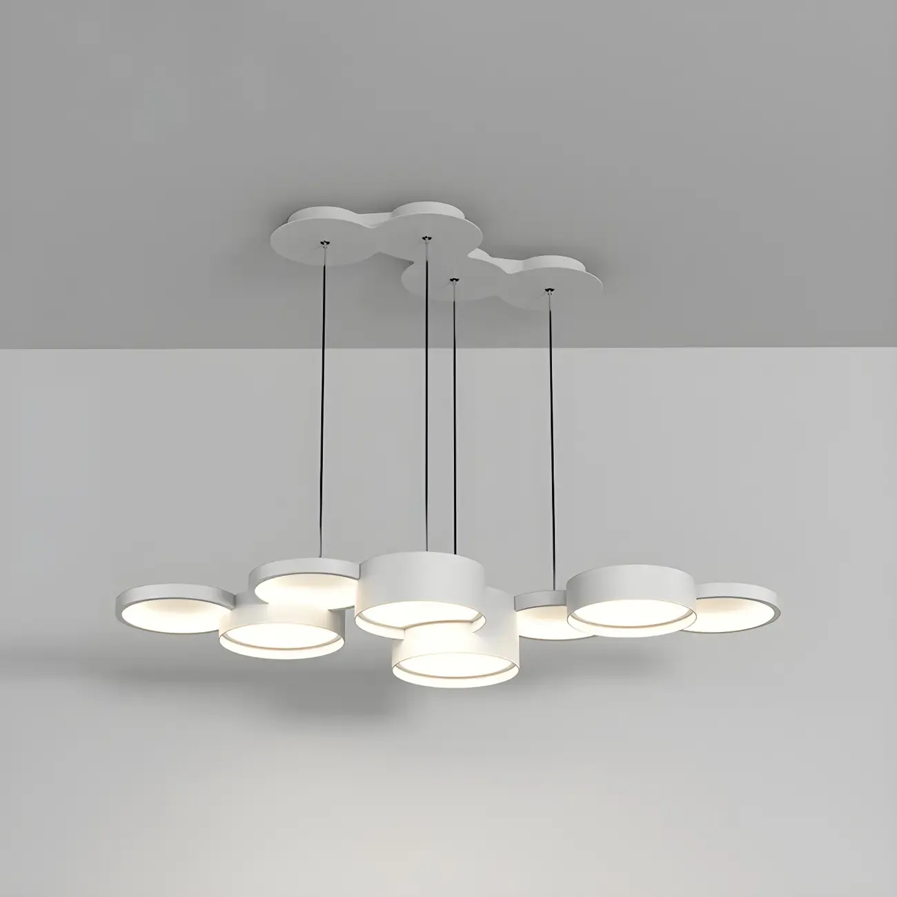 6/8-Light Modern White LED Pendant Light for Kitchen Image - 6