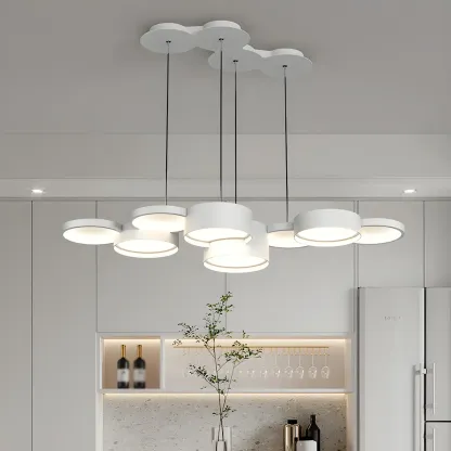 6/8-Light Modern White LED Pendant Light for Kitchen Image - 7