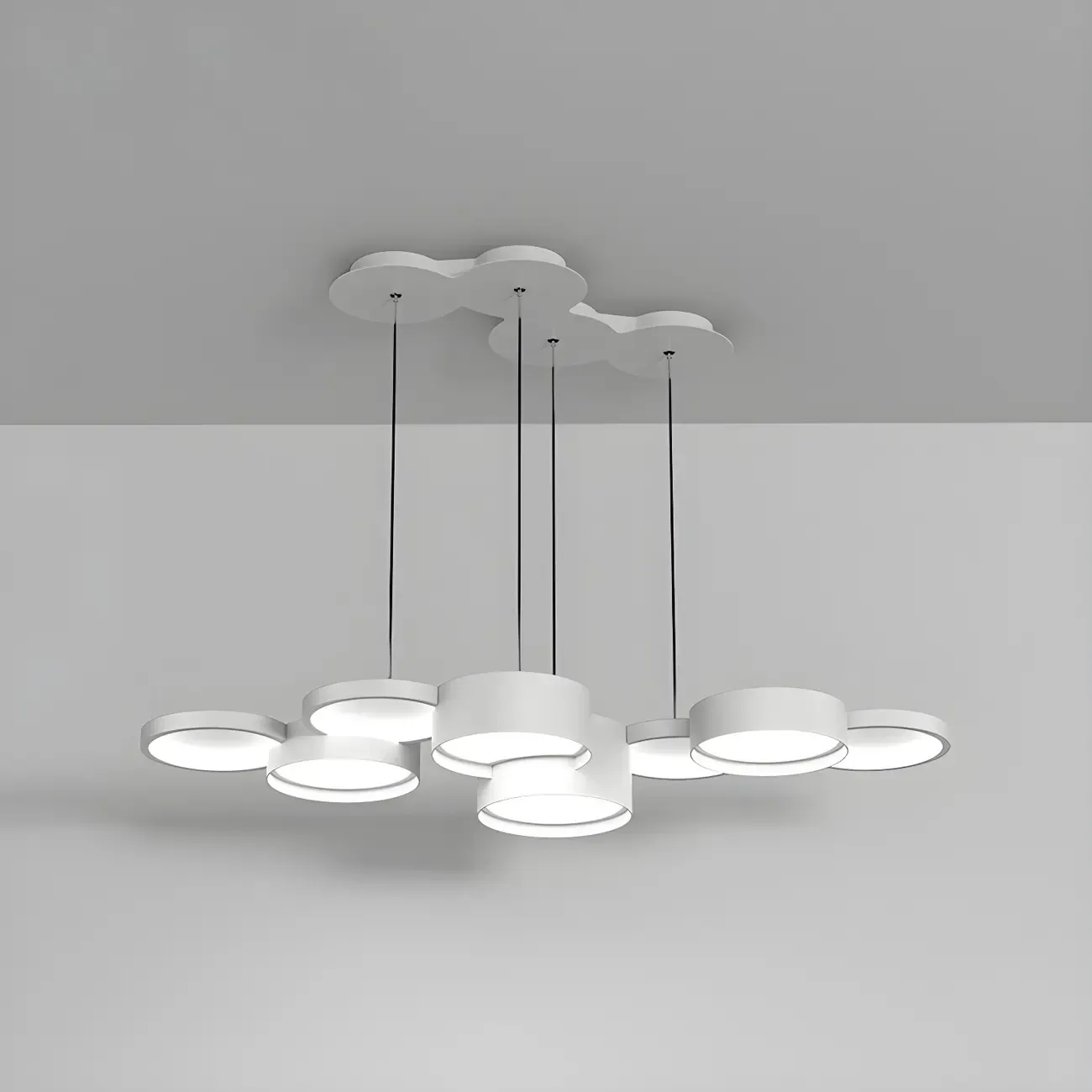 6/8-Light Modern White LED Pendant Light for Kitchen Image - 8