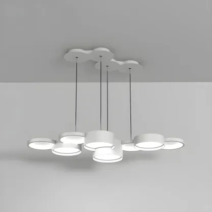 6/8-Light Modern White LED Pendant Light for Kitchen Image - 8