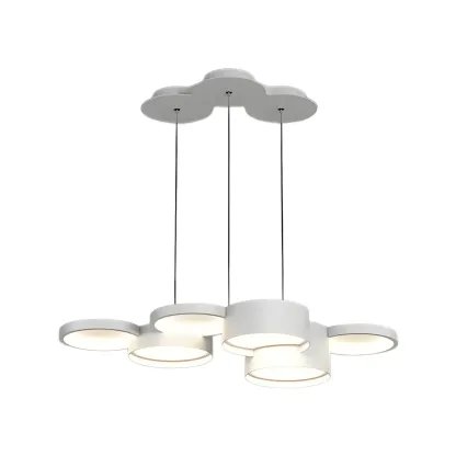 6/8-Light Modern White LED Pendant Light for Kitchen Image - 9