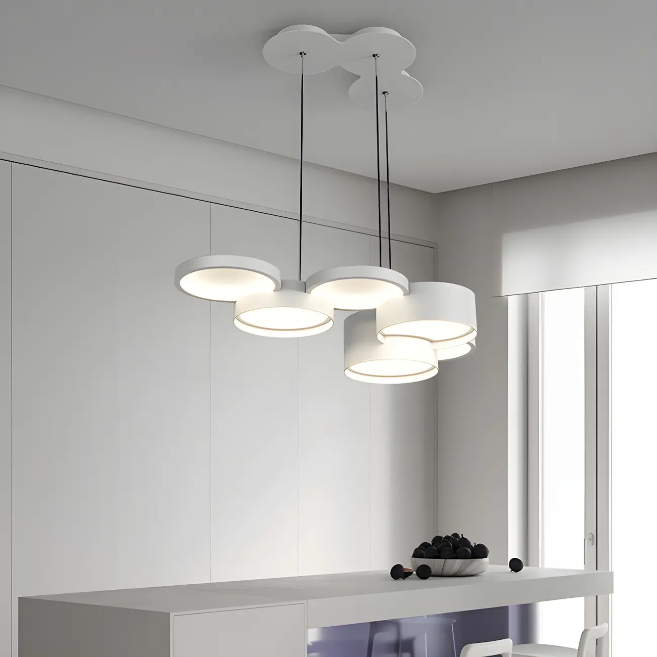 6/8-Light Modern White LED Pendant Light for Kitchen Image - 14 | homeyfad