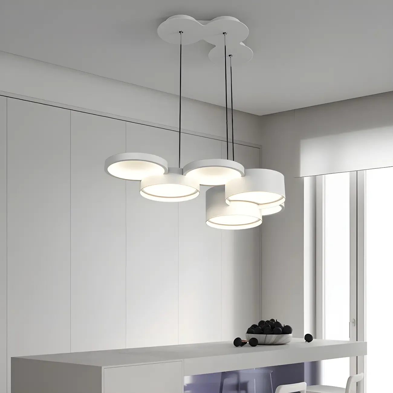 6/8-Light Modern White LED Pendant Light for Kitchen Image - 14