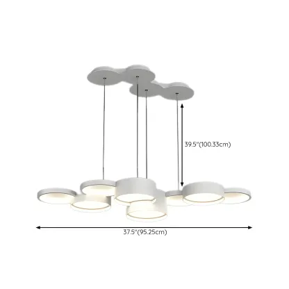 6/8-Light Modern White LED Pendant Light for Kitchen Image - 16