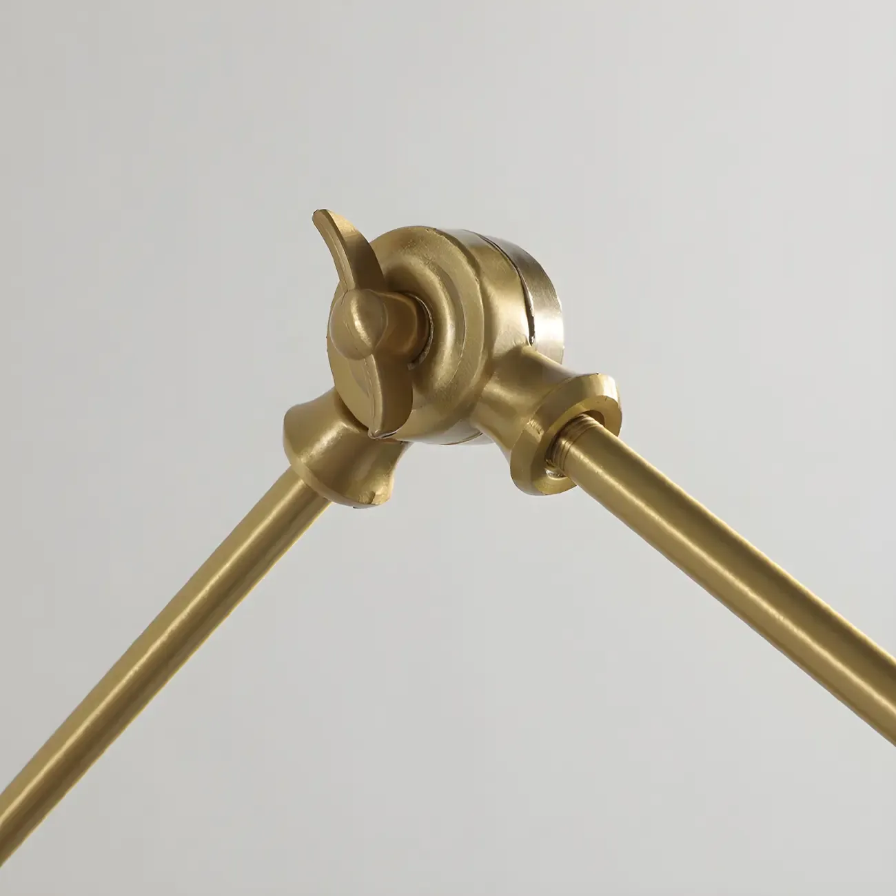 Vintage Wood Base Brass Metal Swing Arm Wall Light Image - 18