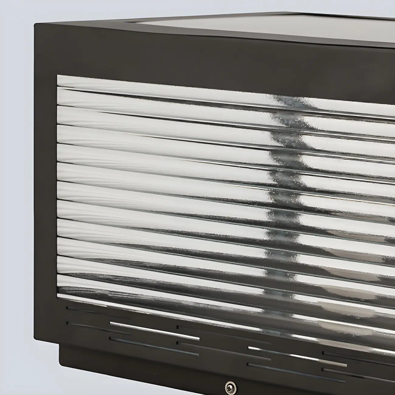 Solar Black Corrugated Glass Square Post Cap Light Image - 7 | homeyfad