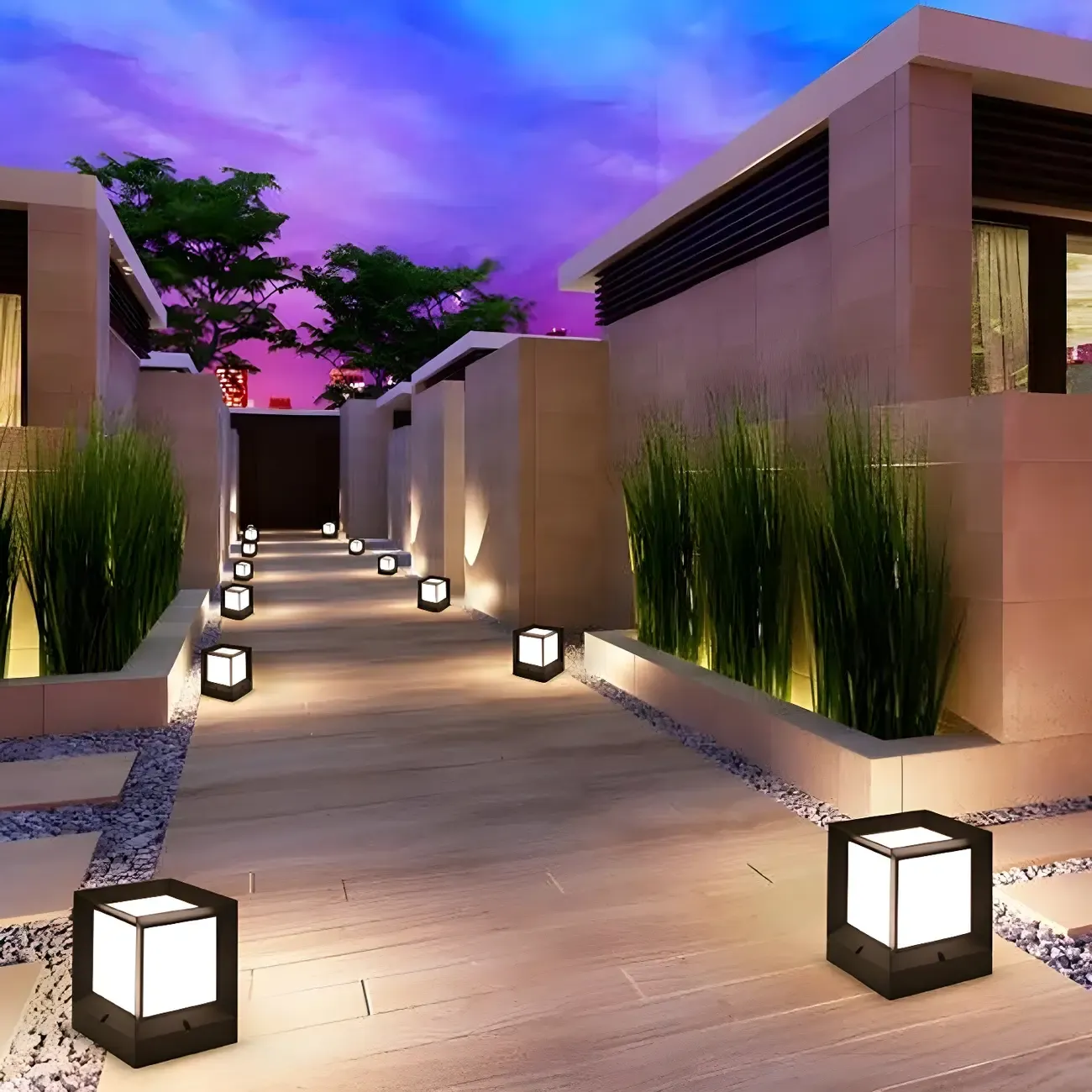 Metal Black Rectangle Post Cap Light Image - 4