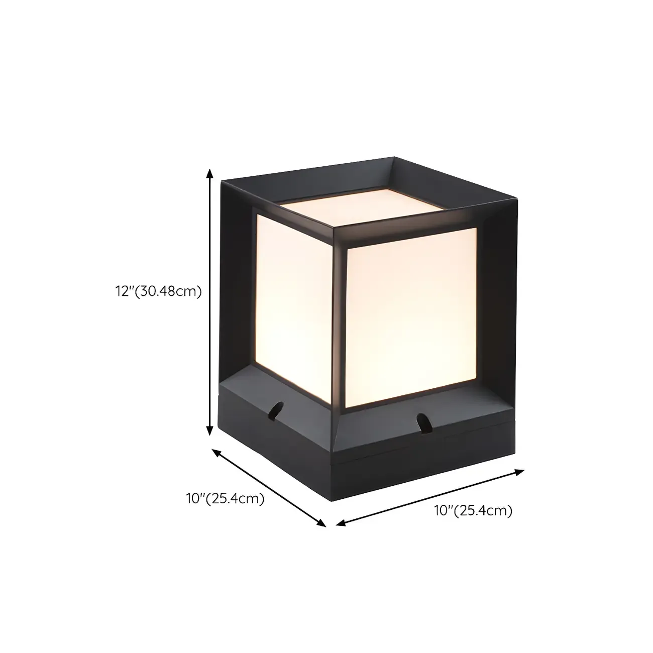 Metal Black Rectangle Post Cap Light Image - 13
