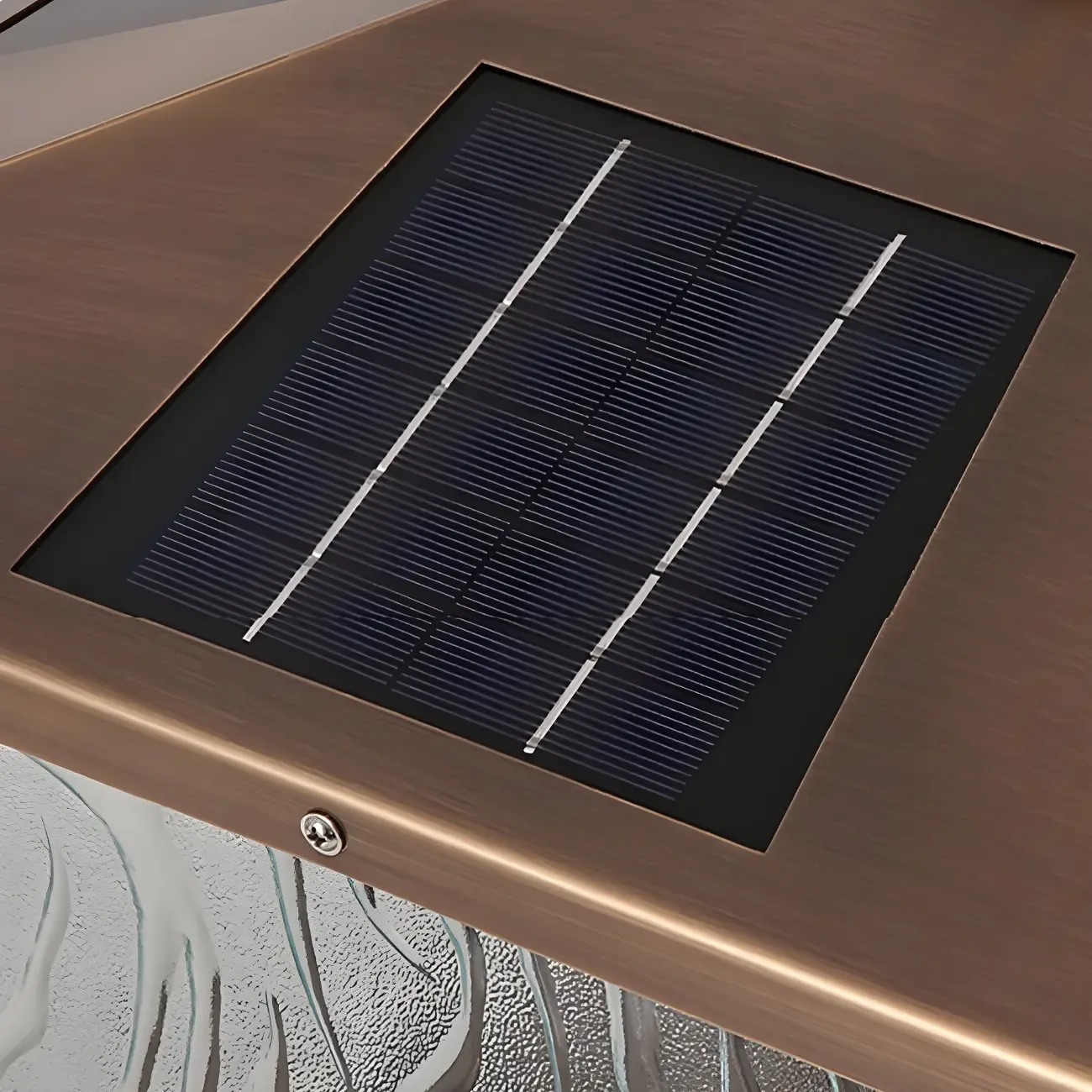 Solar Brass and Bronze Ripple Glass Post Cap Light Image - 11
