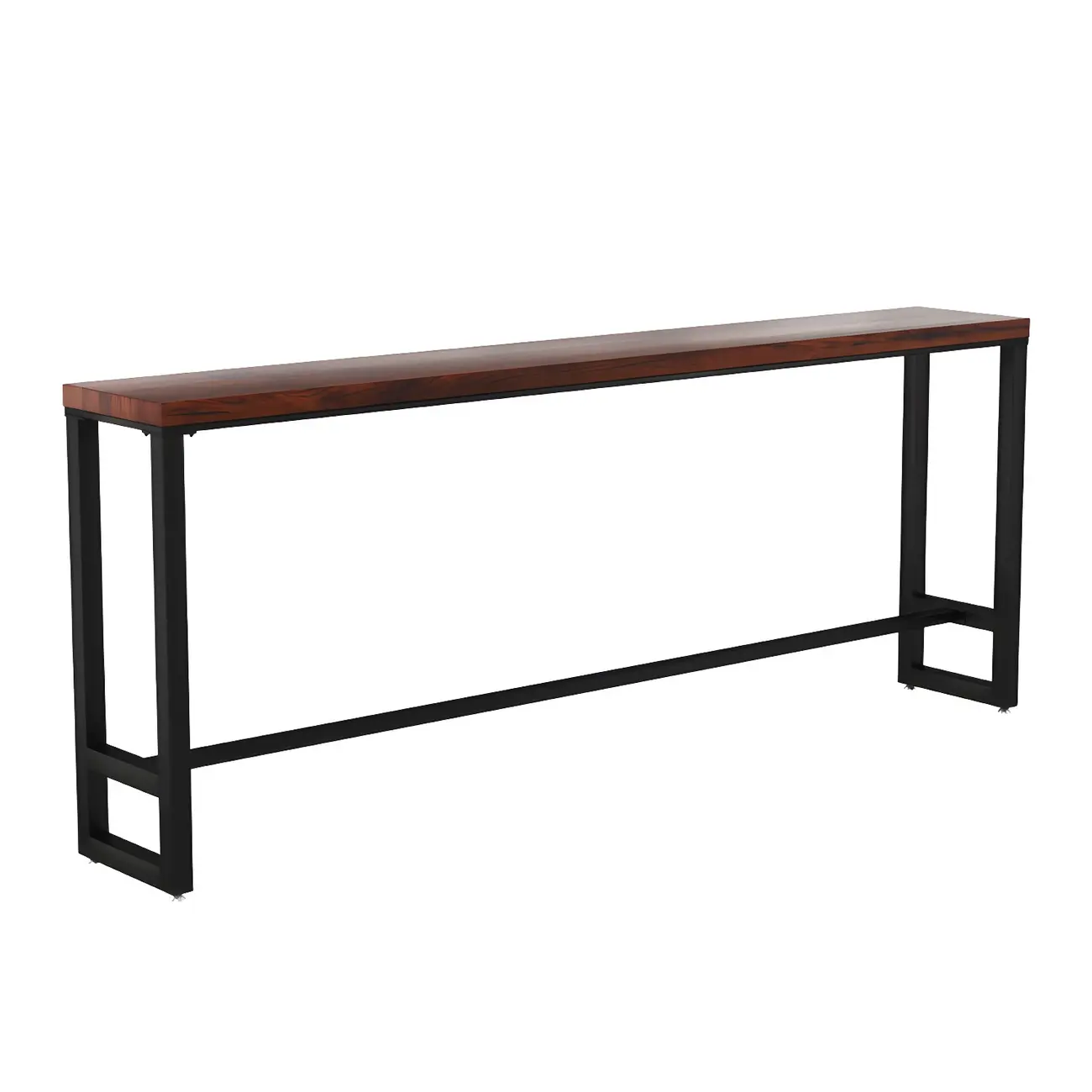 Rectangle Brown Wooden Bar Table With Footrest Image - 2 | homeyfad