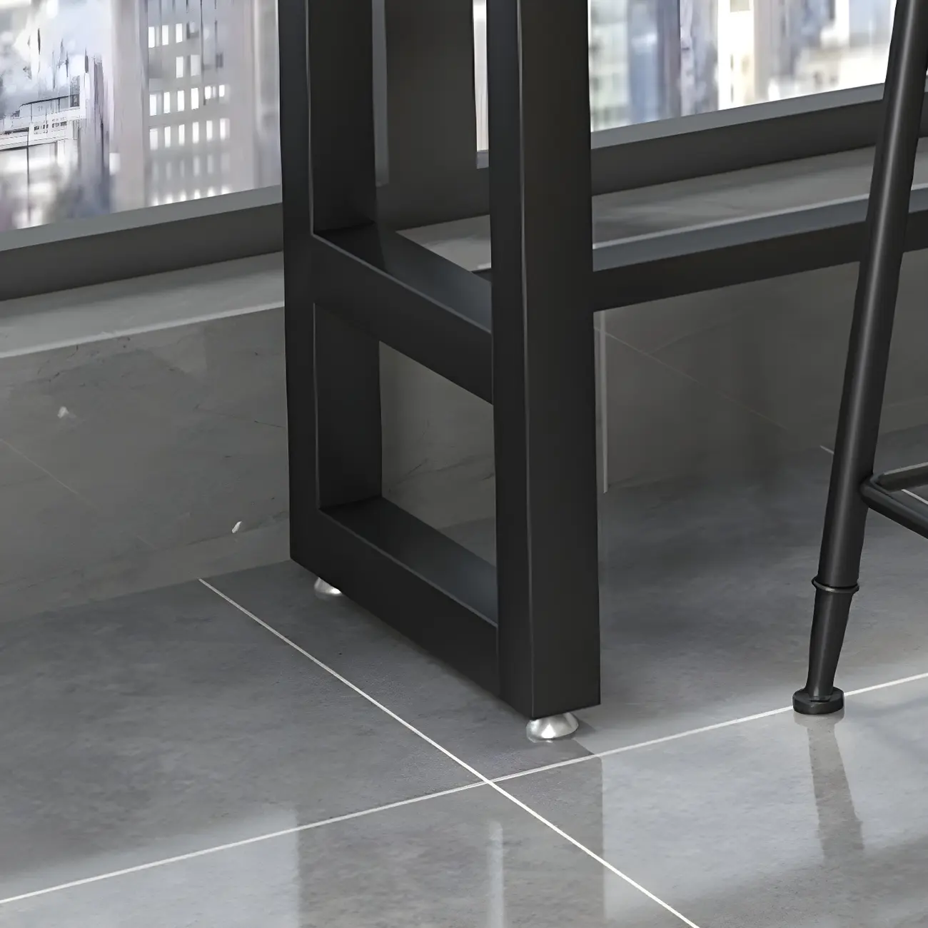 Rectangle Brown Wooden Bar Table With Footrest Image - 9 | homeyfad