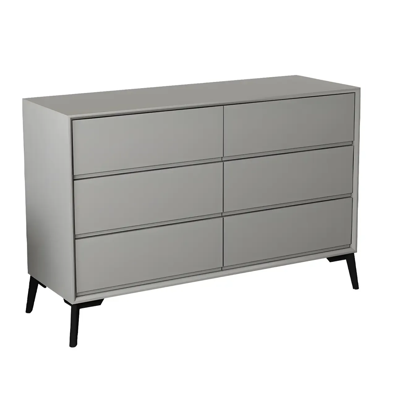 Minimalist Light Gray Wooden Dresser with Drawers Storage Image - 11