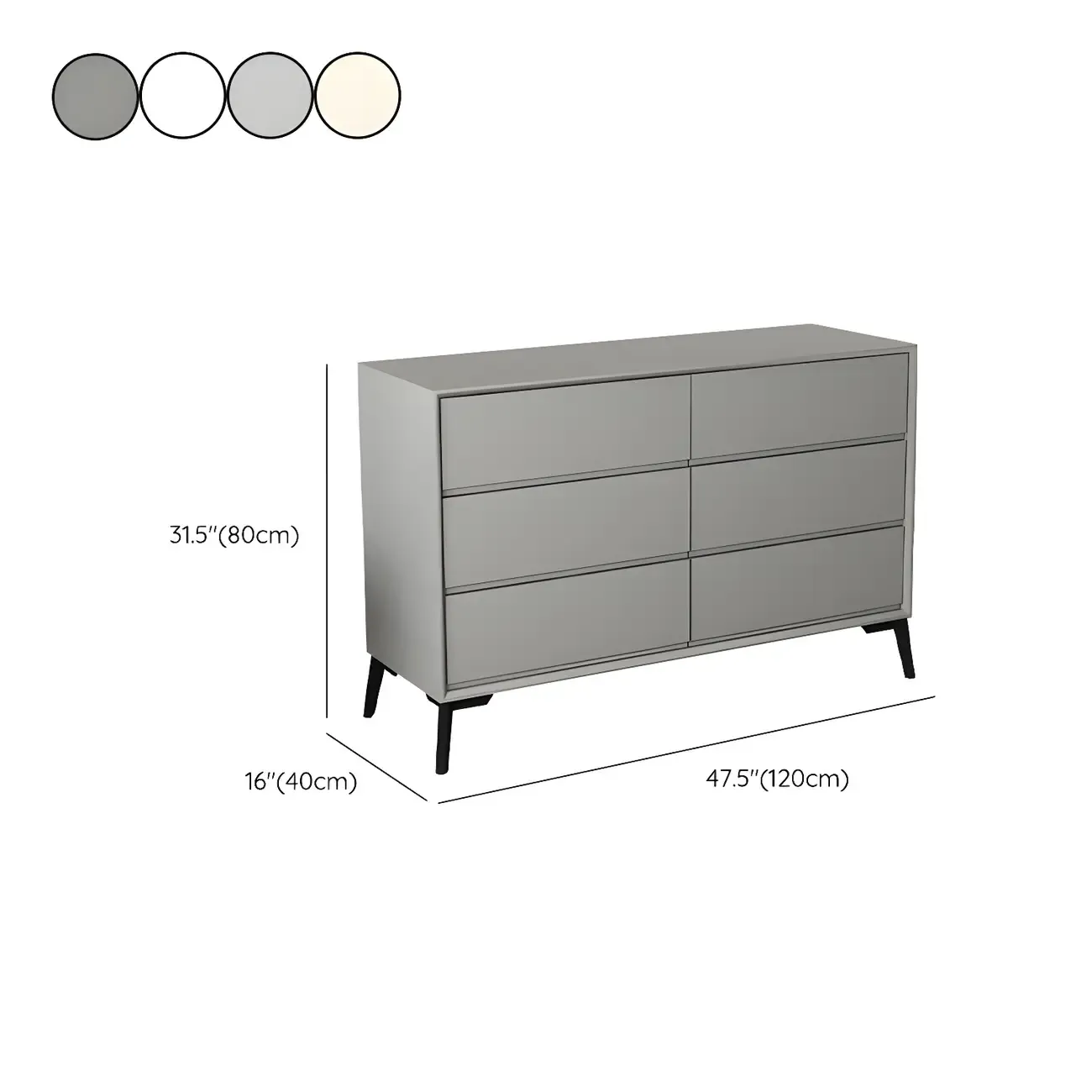 Minimalist Light Gray Wooden Dresser with Drawers Storage Image - 27