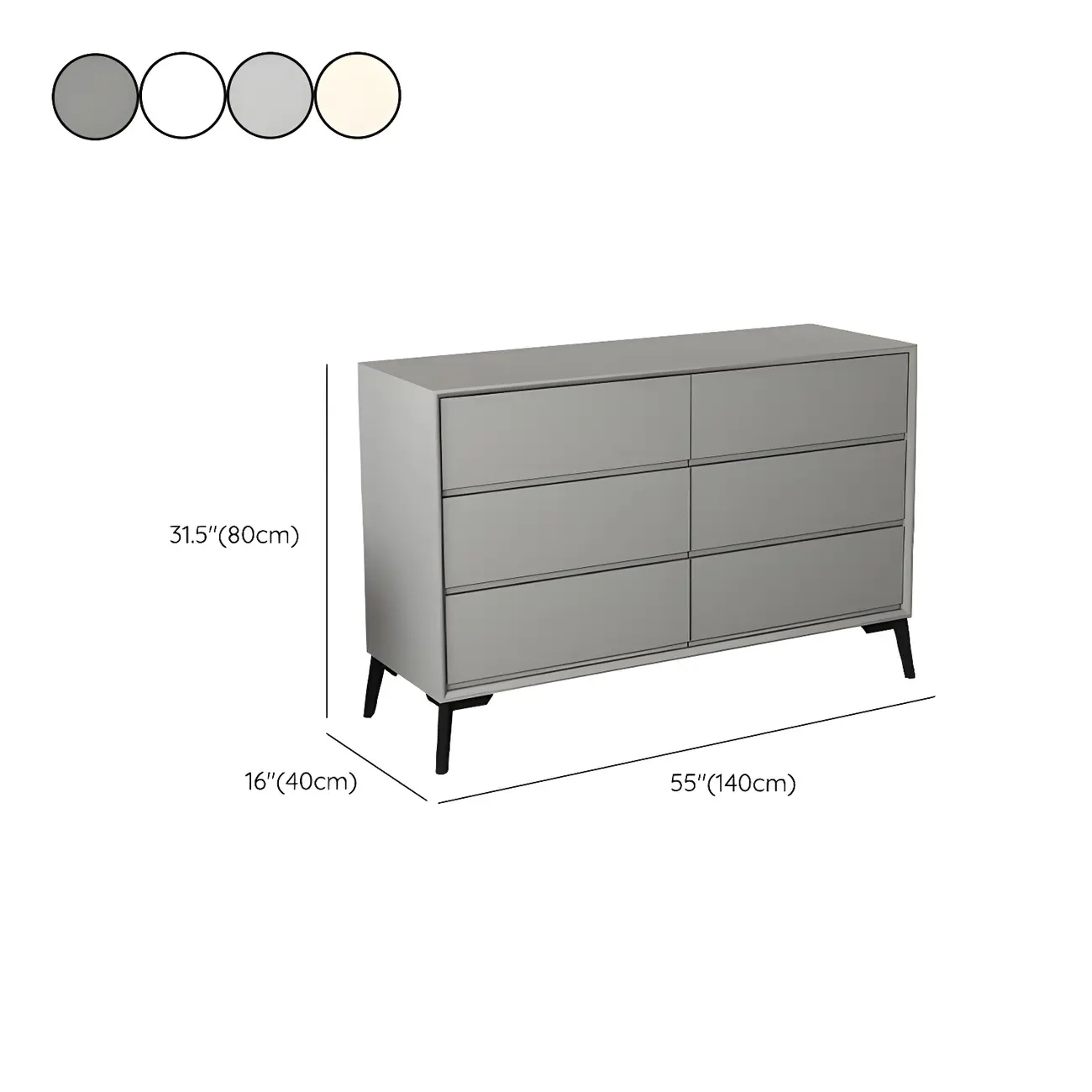Minimalist Light Gray Wooden Dresser with Drawers Storage Image - 29 | homeyfad