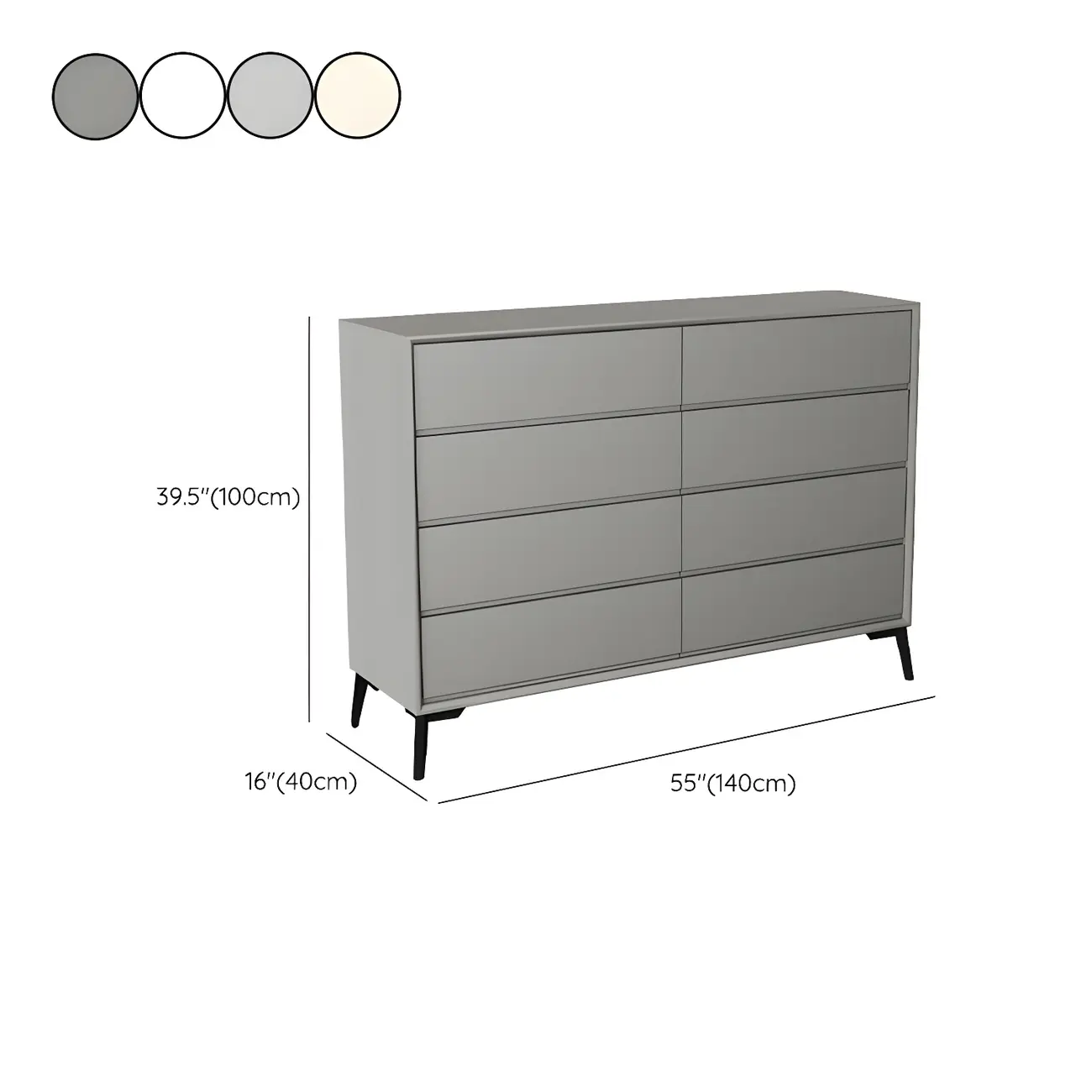 Minimalist Light Gray Wooden Dresser with Drawers Storage Image - 30 | homeyfad
