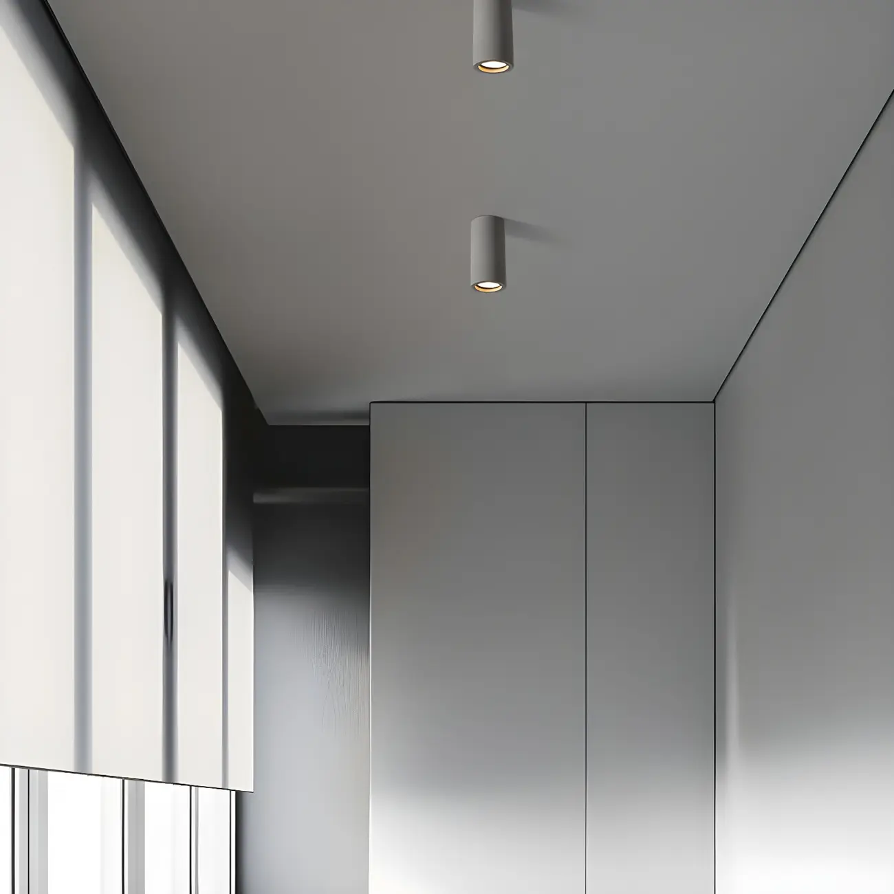 Small Size Grey Stone Cylinder Flush Mount Ceiling Light Image - 4 | homeyfad