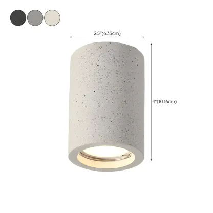 Small Size Grey Stone Cylinder Flush Mount Ceiling Light #size
