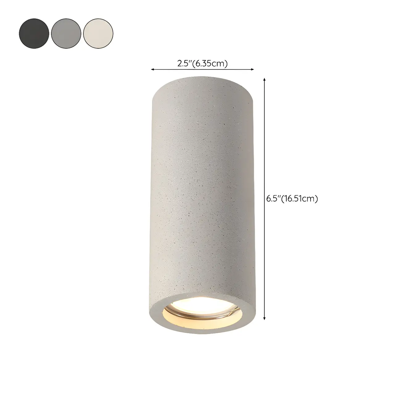 Small Size Grey Stone Cylinder Flush Mount Ceiling Light Image - 18 | homeyfad
