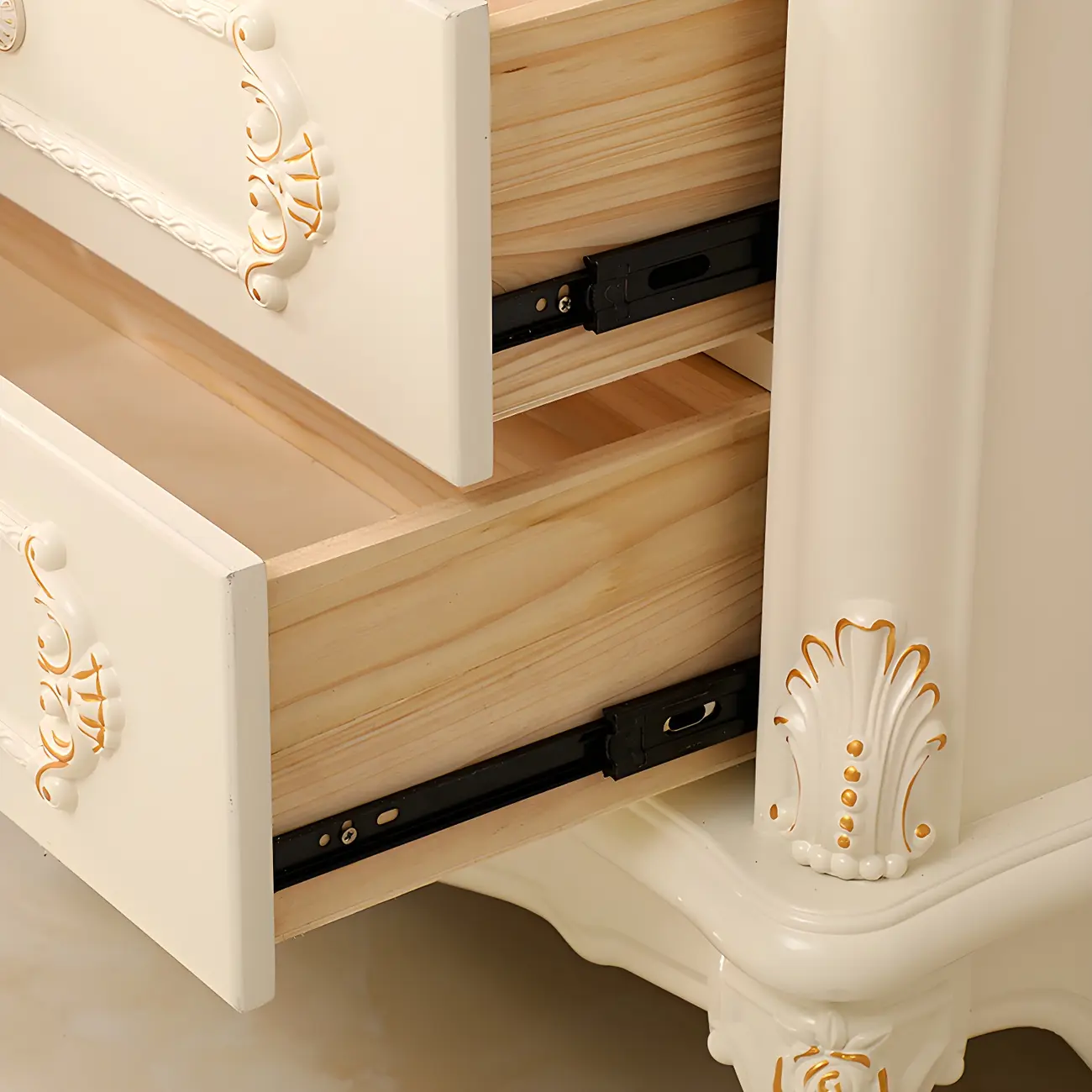 Vintage White Wooden Display Cabinet with Glass Doors Image - 12 | homeyfad