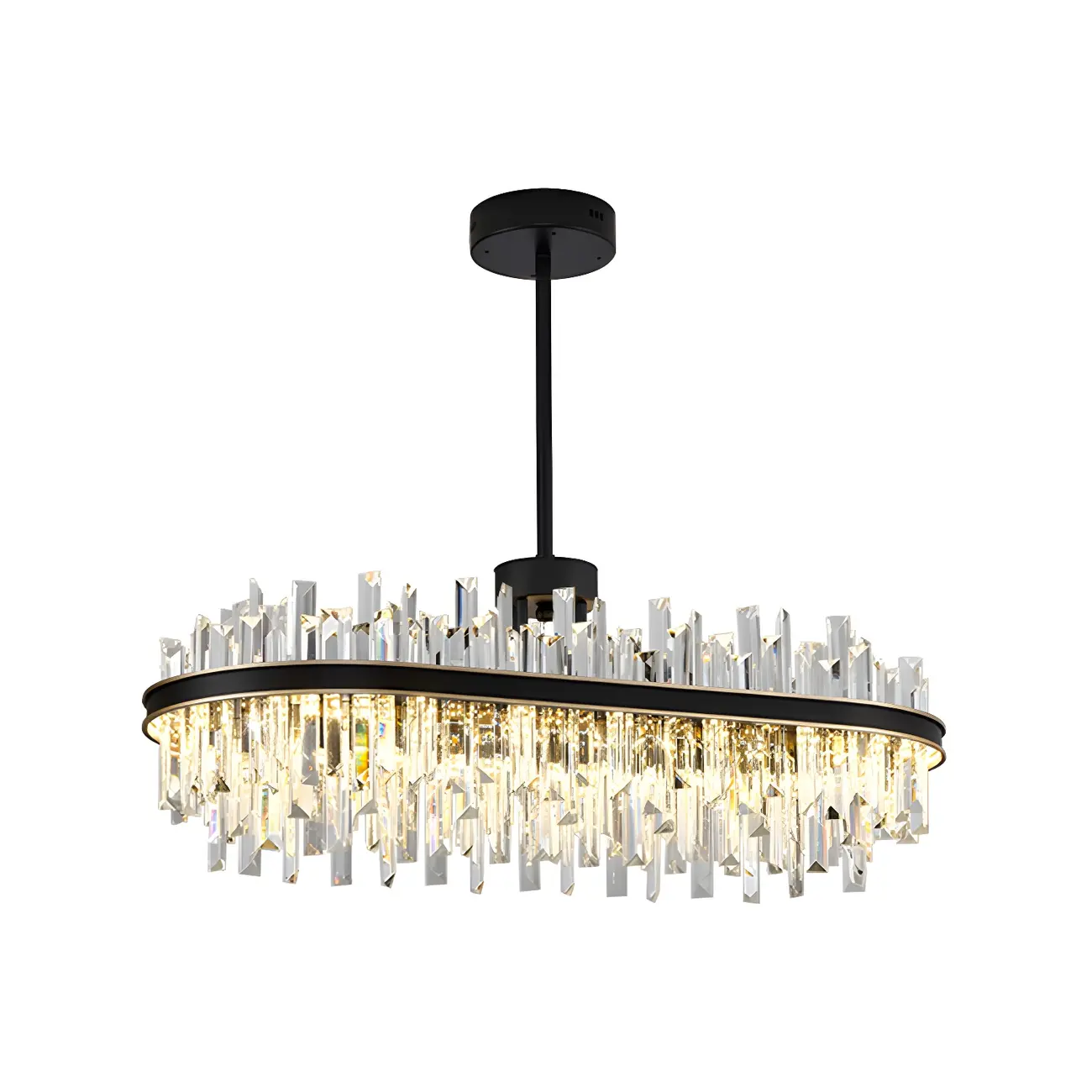 Modish Modern Black Crystal Island Pendant Light Image - 4 | homeyfad