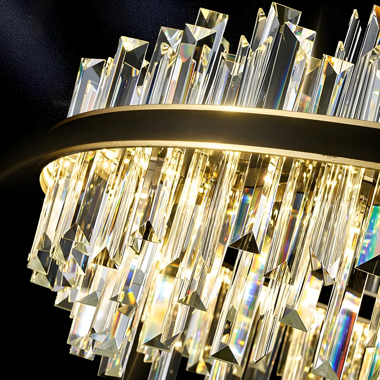 Modish Modern Black Crystal Island Pendant Light Image - 7