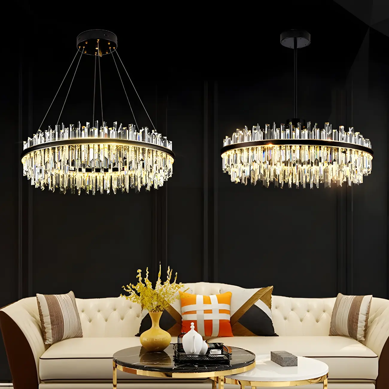 Modish Modern Black Crystal Island Pendant Light Image - 10 | homeyfad