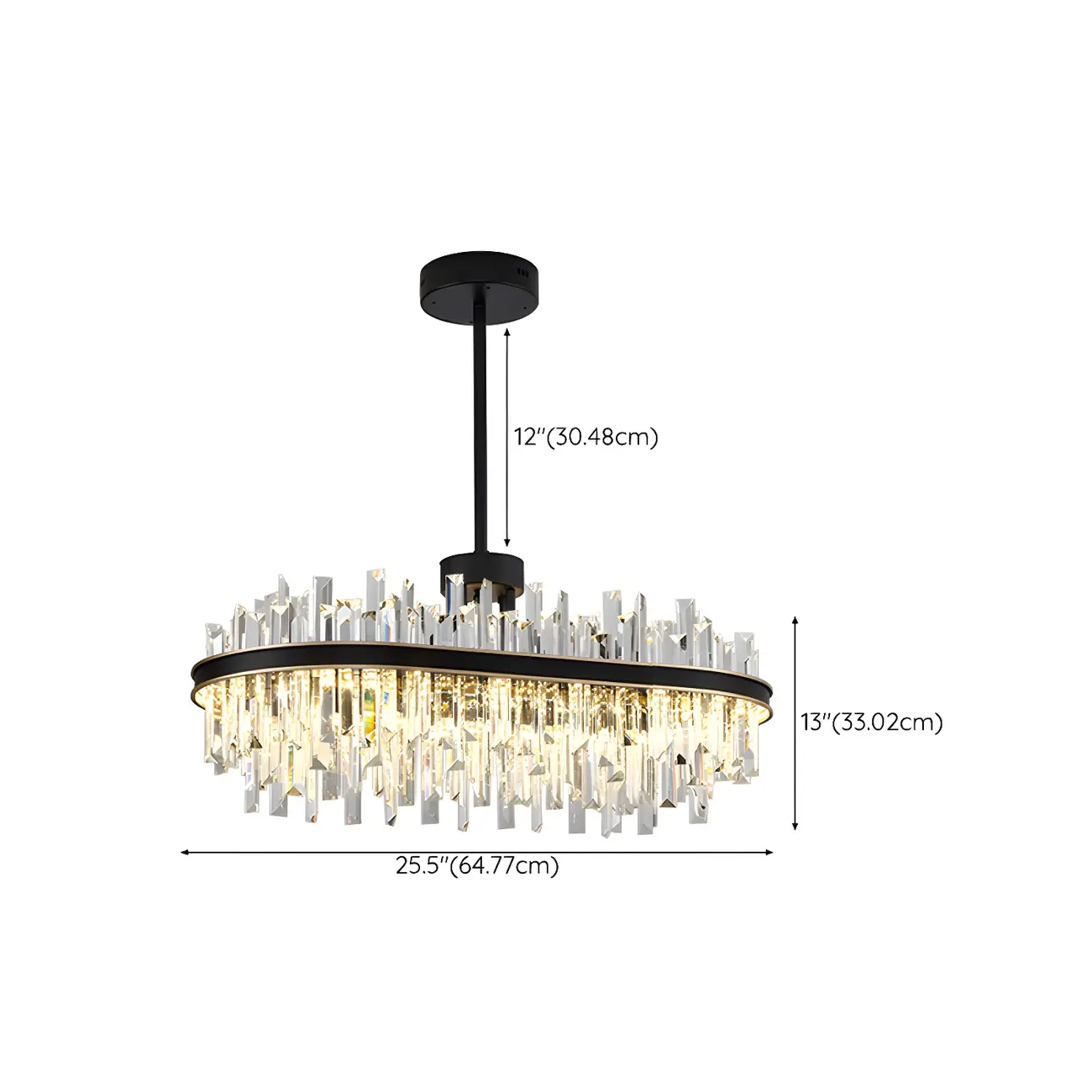 Modish Modern Black Crystal Island Pendant Light #size | homeyfad