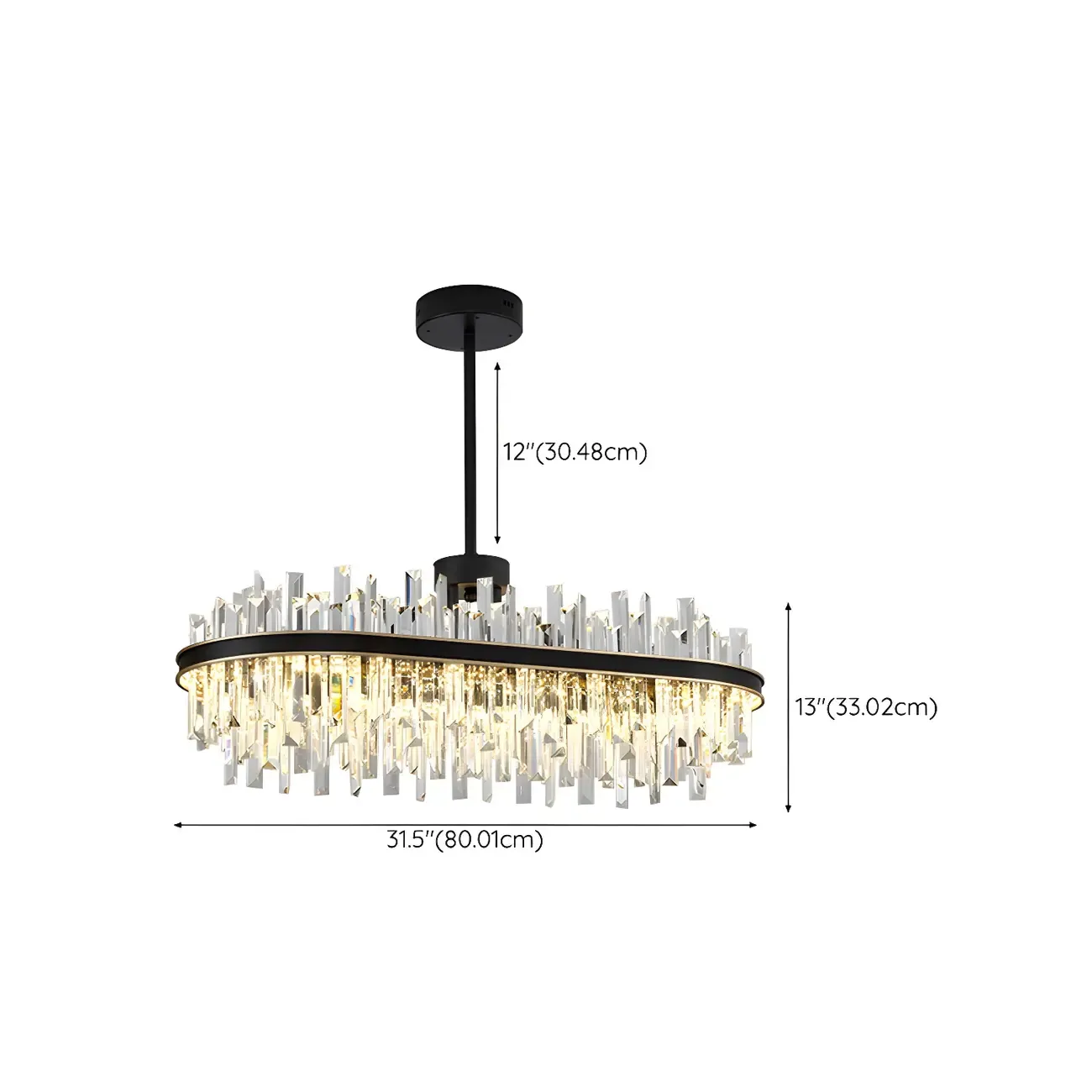 Modish Modern Black Crystal Island Pendant Light Image - 14