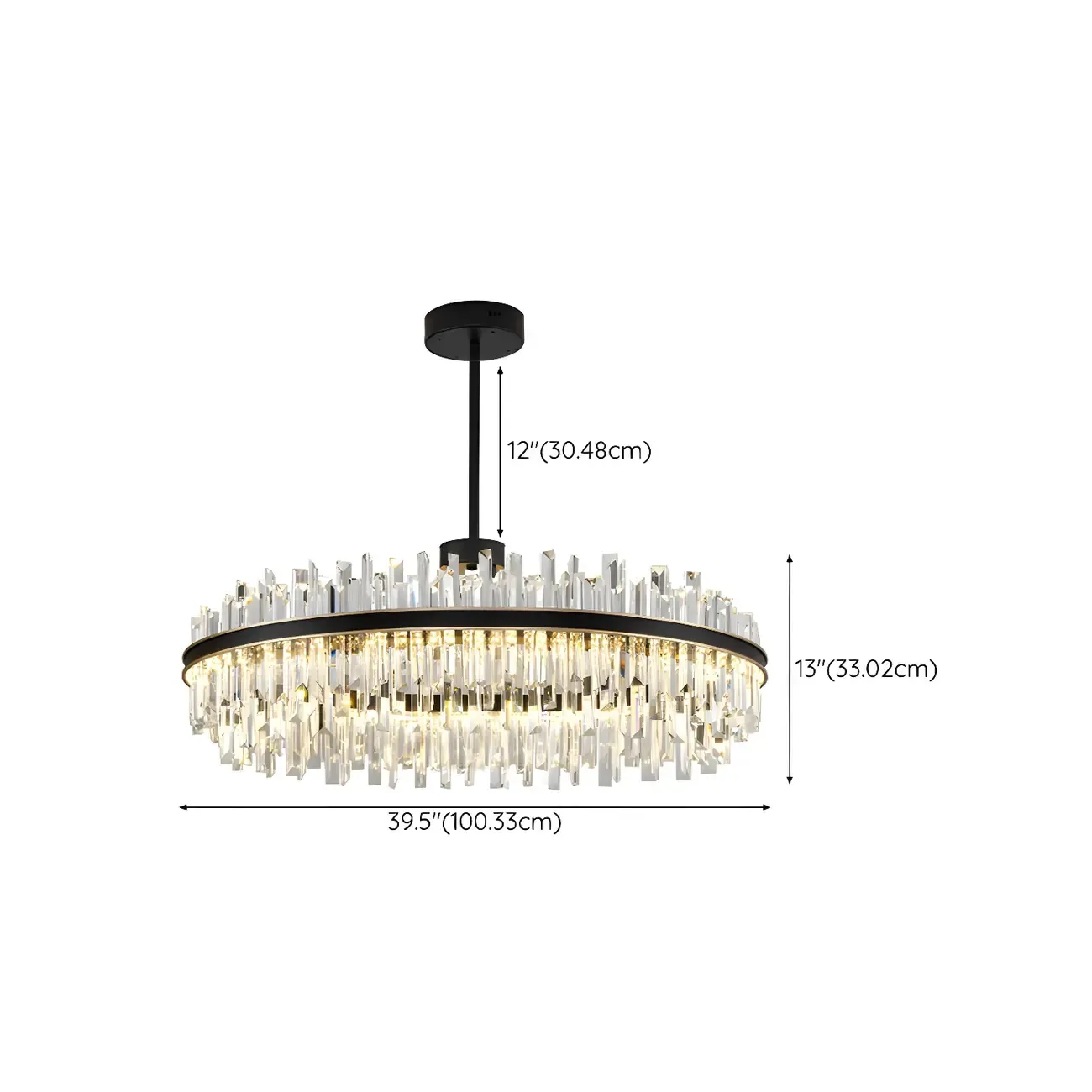 Modish Modern Black Crystal Island Pendant Light Image - 15
