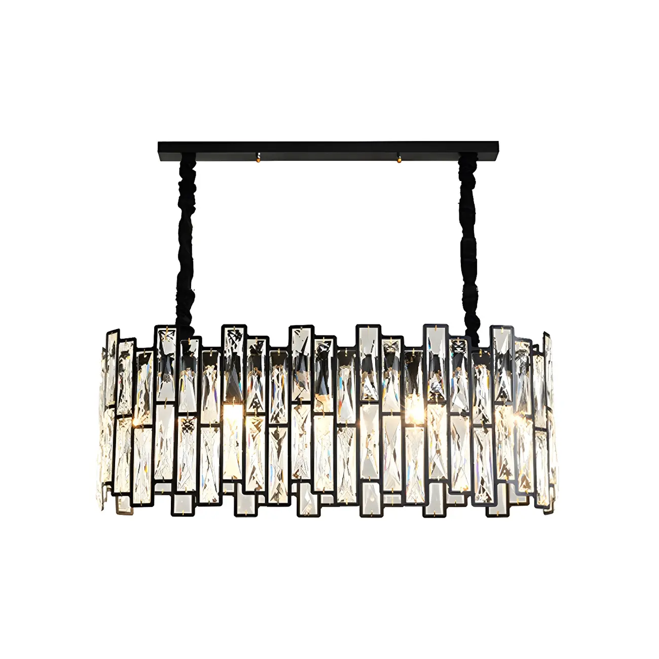 Contemporary Oval Crystal Kitchen Pendant Light Image - 6 | homeyfad