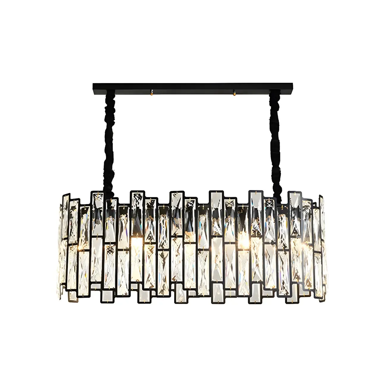 Contemporary Oval Crystal Kitchen Pendant Light Image - 6
