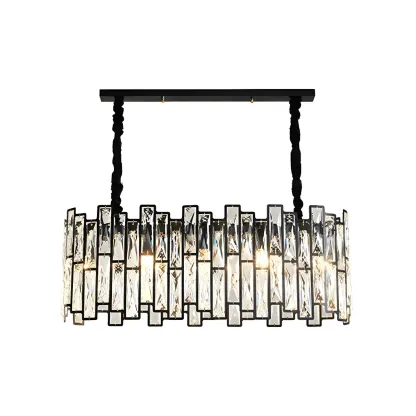 Contemporary Oval Crystal Kitchen Pendant Light Image - 6