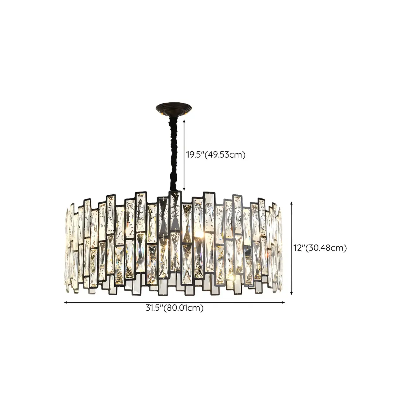 Contemporary Oval Crystal Kitchen Pendant Light Image - 15