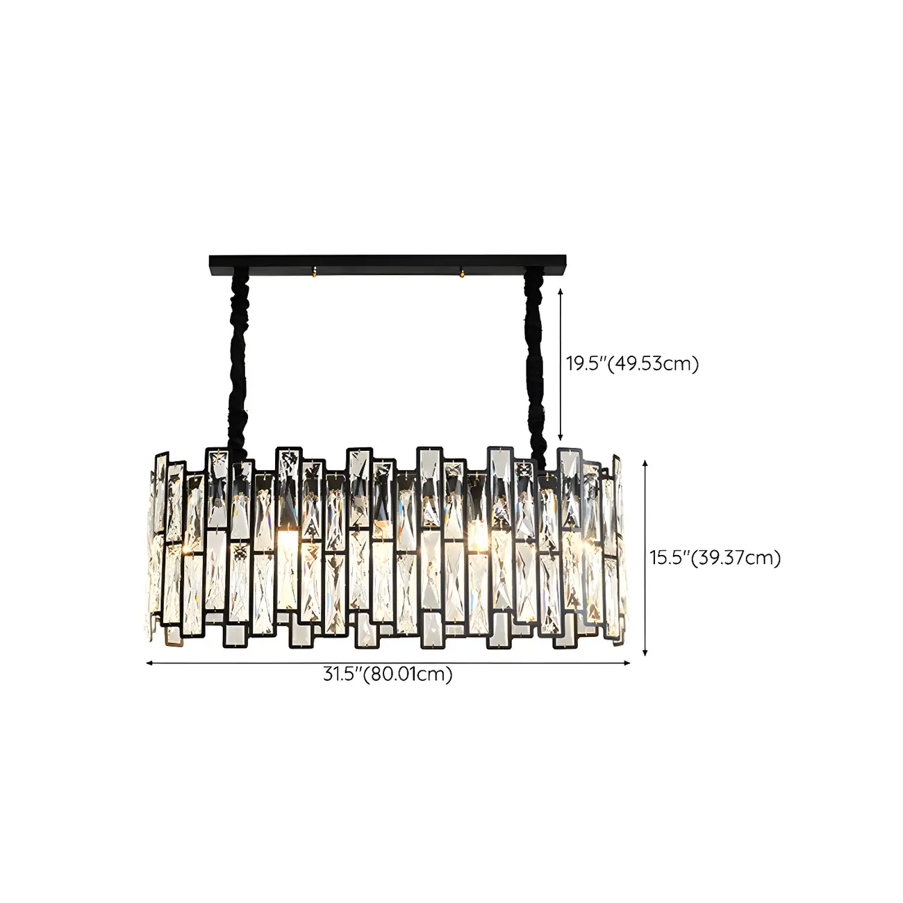 Contemporary Oval Crystal Kitchen Pendant Light Image - 16 | homeyfad