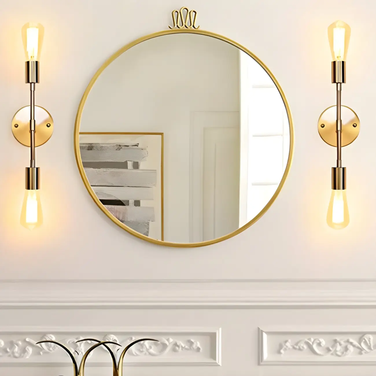 Modern Gold Up Down Bathroom Vanity Light | homeyfad
