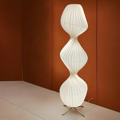 Unique Fabric Plug-In 2/3 Lights Floor Lamp for Living Spaces Image - 10
