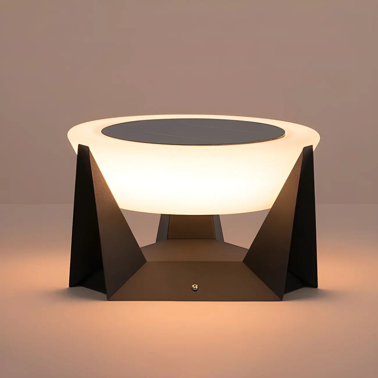 Solar Black Metal Round Post Cap Light Image - 9 | homeyfad