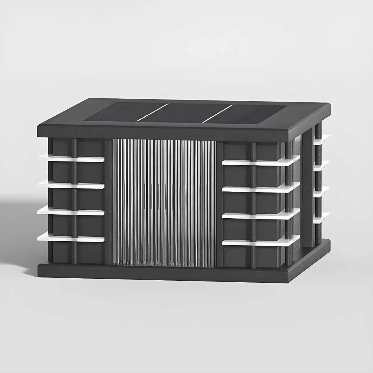 Contemporary Solar Black Metal Post Cap Light Image - 8 | homeyfad