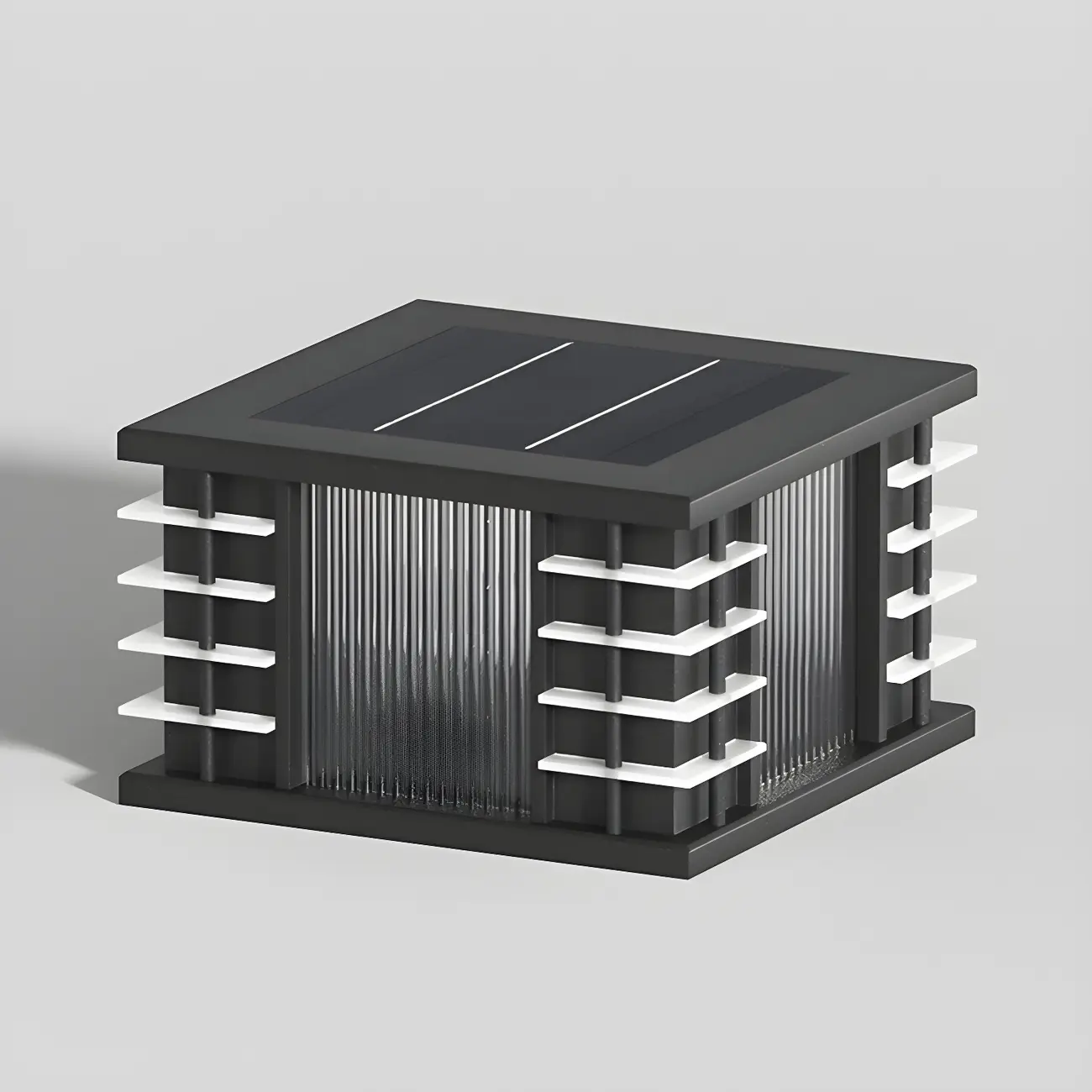 Contemporary Solar Black Metal Post Cap Light Image - 9 | homeyfad