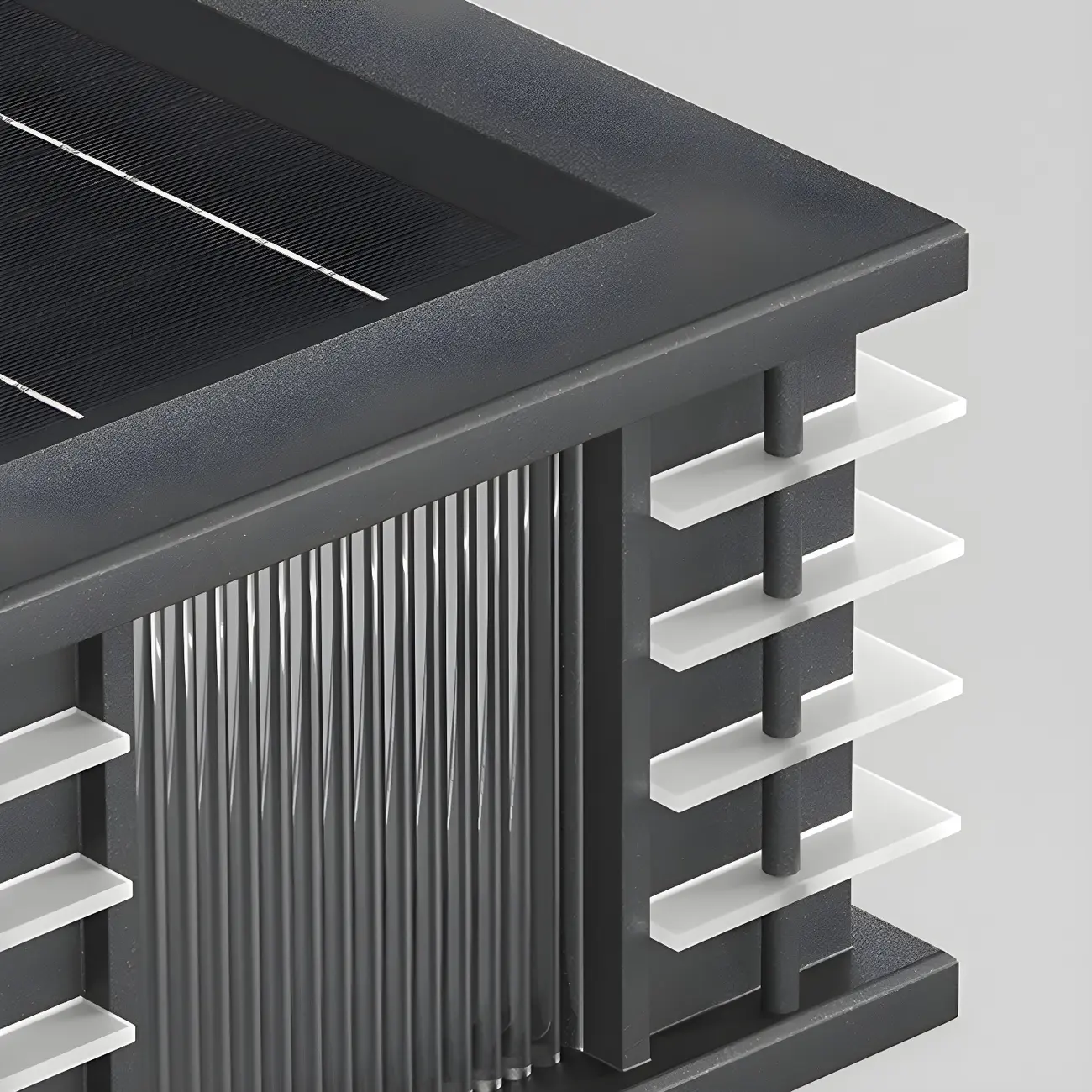 Contemporary Solar Black Metal Post Cap Light Image - 10 | homeyfad