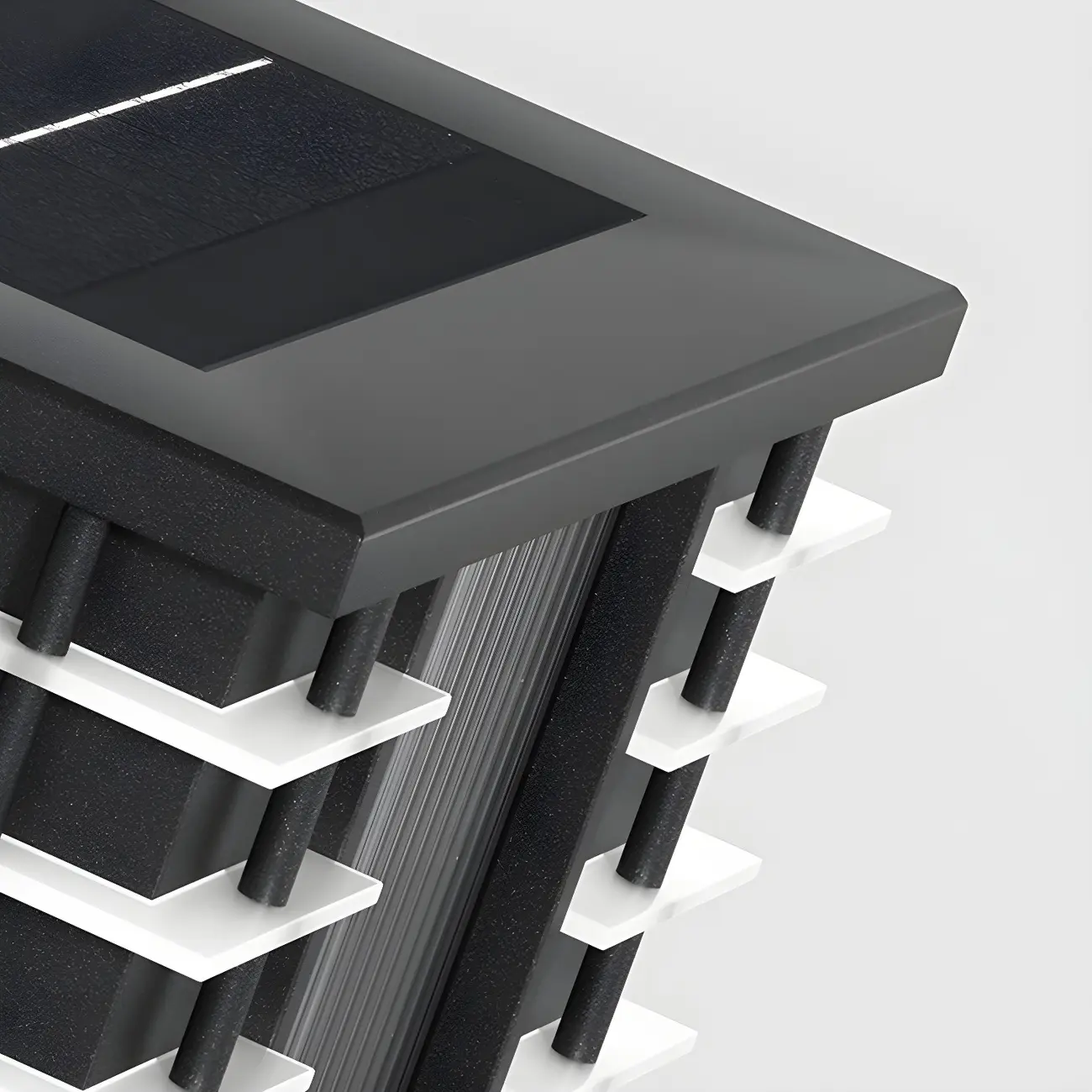 Contemporary Solar Black Metal Post Cap Light Image - 11 | homeyfad