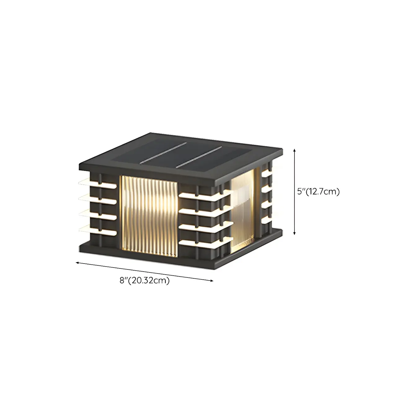 Contemporary Solar Black Metal Post Cap Light #size | homeyfad