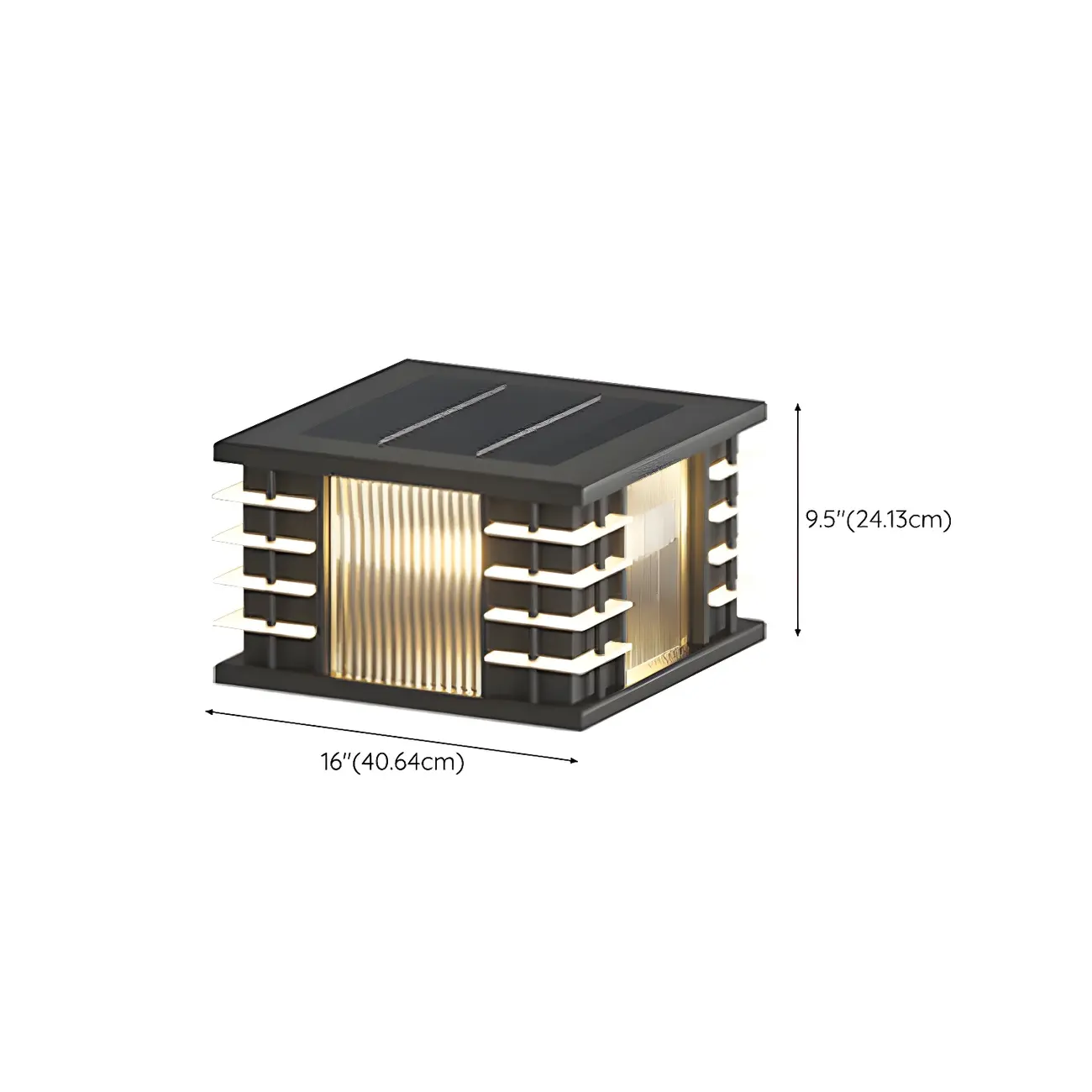 Contemporary Solar Black Metal Post Cap Light Image - 14 | homeyfad