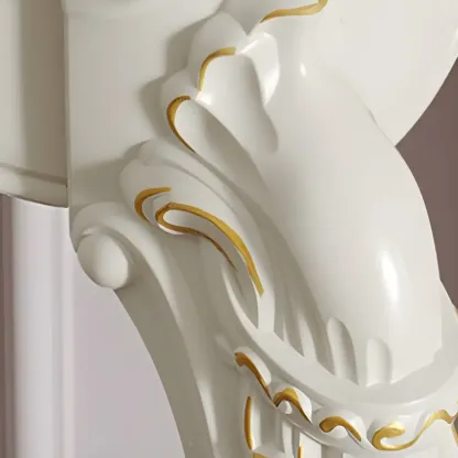 Vintage White Wood Free Form Narrow Console Table Image - 14