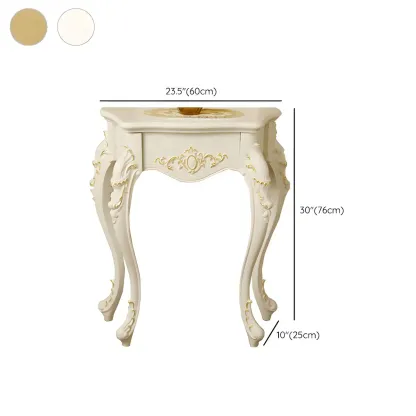 Vintage White Wood Free Form Narrow Console Table #size